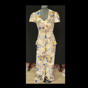 Vintage 1970s Short Sleeve Top W/Matching Pants